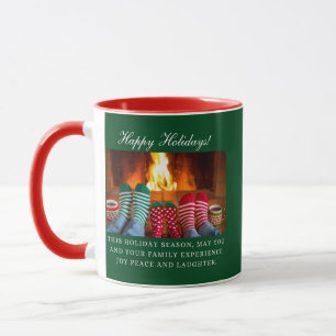 "Cosy Hearthside" Mug de vacances personnalisable
