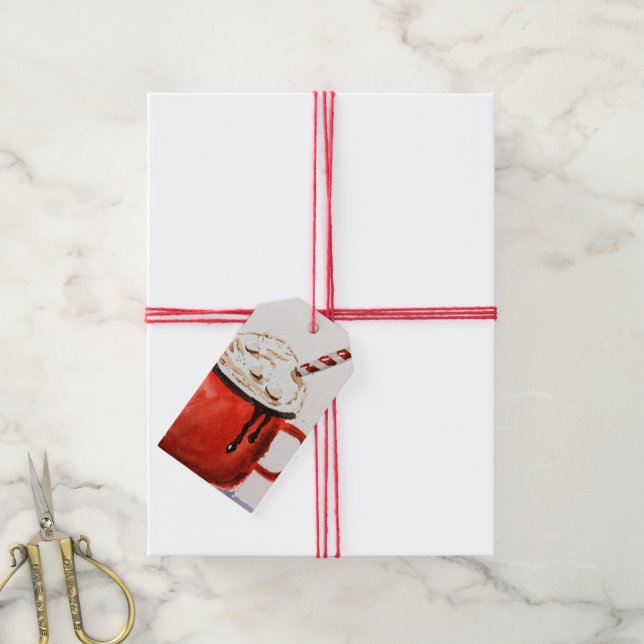 Cosy hot coca étiquette cadeau (Avec de la ficelle)