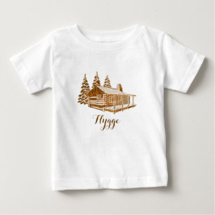 Cosy Log Cabin - Hygge or your own text Baby T-Shirt