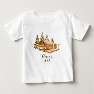 Cosy Log Cabin - Hygge or your own text Baby T-Shirt
