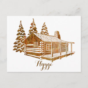 Cosy Log Cabin - Hygge or your own text Postcard