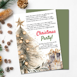 Cosy Noël fêté arbre Noël   Poem Invitation