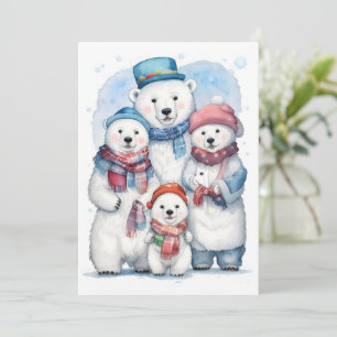 Cosy Noël Ours Polaire Famille Vacances Carte Appa