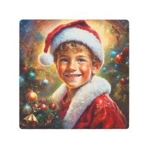 Cosy Noël Smiling Boy Santa Claus Holiday
