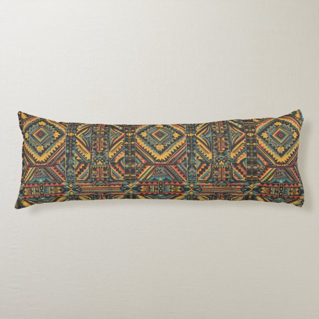 Cosy Teal "Centuries-Old Geometric Elegance" Plush Body Pillow (Front)
