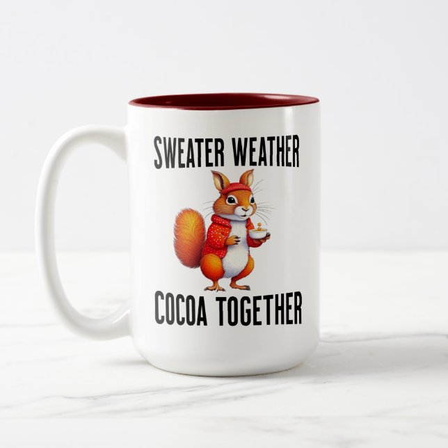 Cosy Thanksgiving Squirrel Coffee Mug (Gauche)
