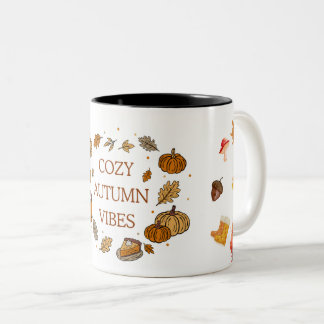 Cosy Vibes d'automne Mug - Fall Leaves Coffee Cup 