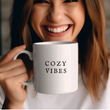 Cosy Vibes Fall Mug Moderne Minimale Café Cup
