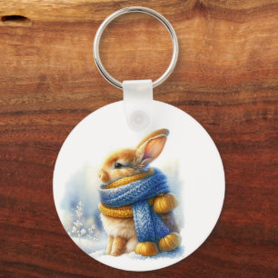 Cosy Winter Wishes To Somebunny Special Rabbit Keychain