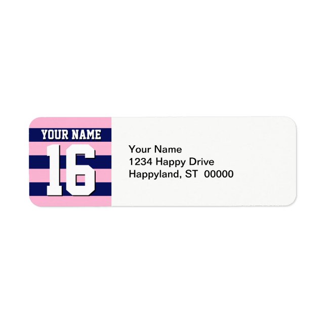 Cot Candy Pink Navy Blue Team Jersey Preppy Stripe (Front)