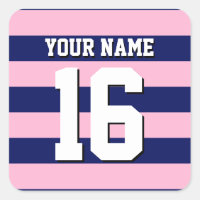 Cot Candy Pink Navy Blue Team Jersey Preppy Stripe