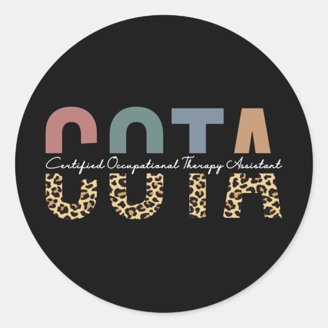 COTA Certified Occupational Therapy Assistant Classic Round Sticker (Front)