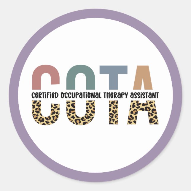 COTA Certified Occupational Therapy Assistant Classic Round Sticker (Front)