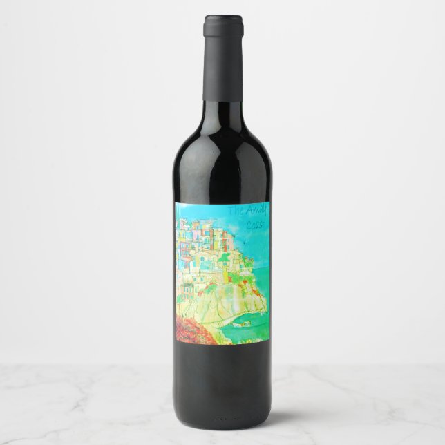 Côte amalfitaine Italie Étiquette de vin (Devant)