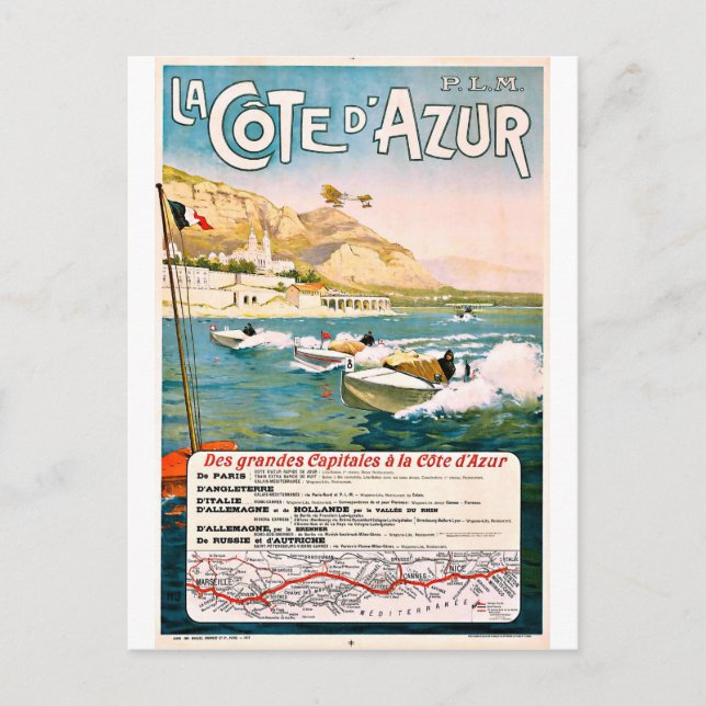 Cote D' Azur, French riviera, boat race, France Postcard (Front)