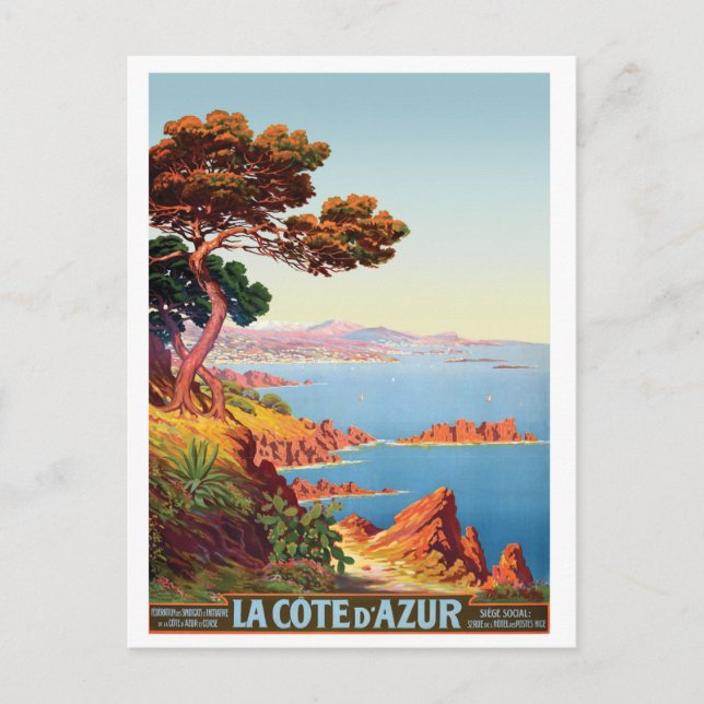 Cote d' Azur, view on the French Coast Postcard (Front)