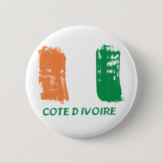 Cote D' Ivore Flag design 2 Inch Round Button (Front)