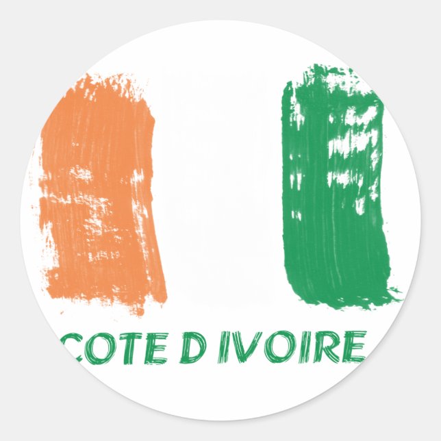 Cote D' Ivore Flag design Classic Round Sticker (Front)