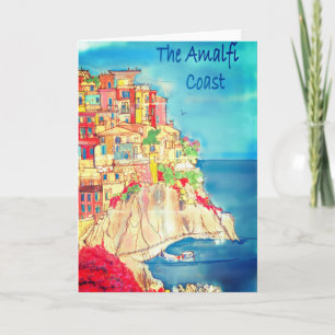 Côte d'Amalfi de carte de voeux de l'Italie par