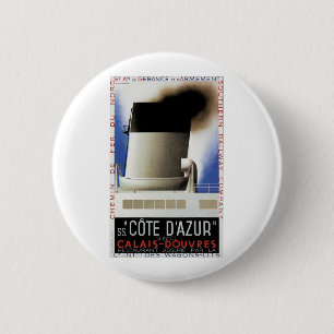 Cote D'Azur Channel Ferry 2 Inch Round Button