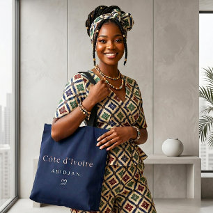 Côte d'Ivoire Abidjan Elegant Luxury Minimalist Tote Bag
