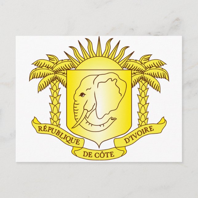 côte d'ivoire emblem postcard (Front)