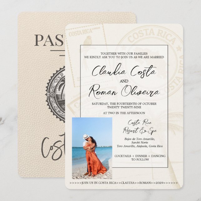 Côte d'Ivoire Faire-part de mariage de passeport (Devant / Derrière)