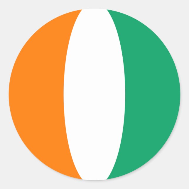 Cote d'Ivoire Fisheye Flag Sticker (Front)