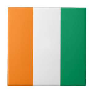 Cote d'Ivoire Flag Ceramic Tile