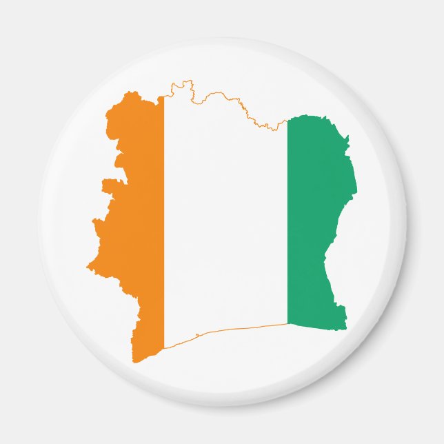 Cote d'Ivoire Flag map CI Magnet (Front)