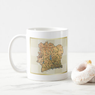 Cote d'Ivoire Flag + Map Mug