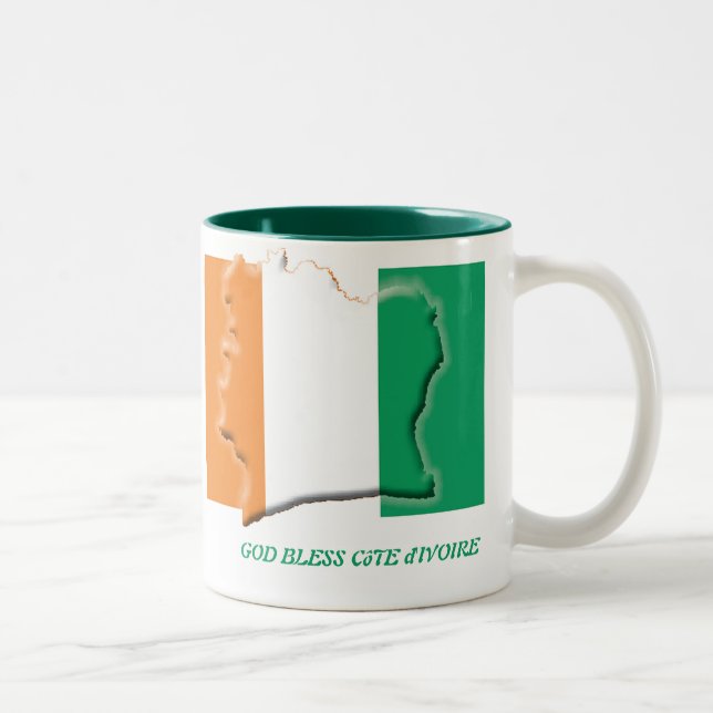 COTE D'IVOIRE FLAG Scripture Customized White Two-Tone Coffee Mug (Right)
