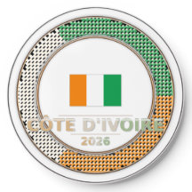 Cote d'Ivoire Football Fan Flag Circular Badge