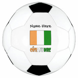 Côte d'Ivoire Ivory Coast Flag Black Personalize Soccer Ball