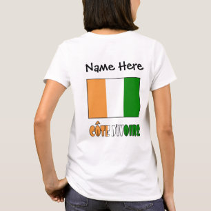 Côte d'Ivoire Ivory Coast Flag Black Personalize T-Shirt