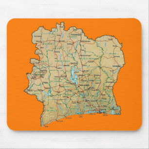 Cote d'Ivoire Map Mousepad