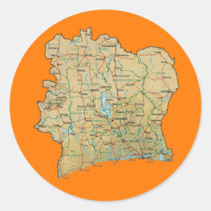 Cote d'Ivoire Map Sticker