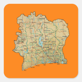 Cote d'Ivoire Map Sticker