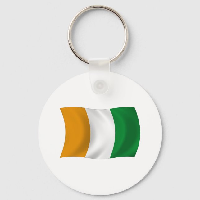 Cote d'lvoire (Ivory Coast) Flag Keychain (Front)