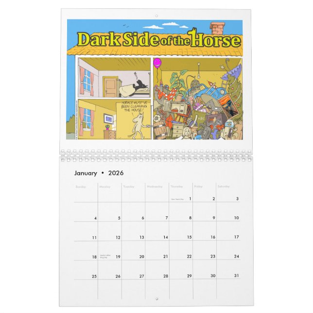 Côté en noir 2013 du calendrier mural de cheval (Jan 2026)