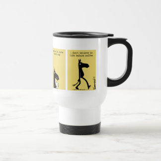 Côté en noir de la tasse #3 de voyage de cheval