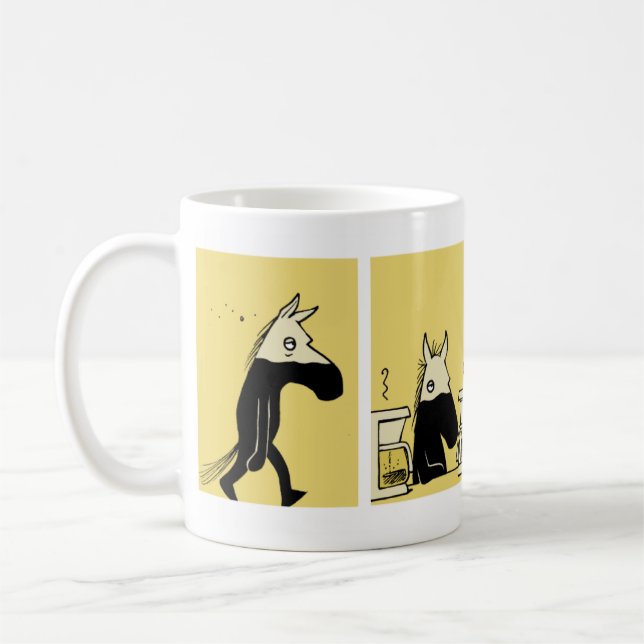 Côté en noir de la tasse de café de cheval #1 (Gauche)