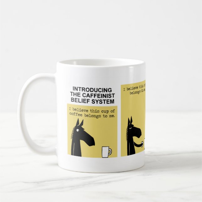 Côté en noir de la tasse de café de cheval #3 (Gauche)