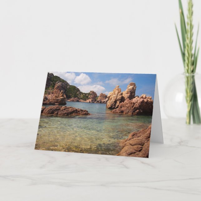 Côte rocheuse de carte de voeux de la Sardaigne (Devant)