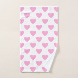 Coton Candy Pink coeurs sur blanc