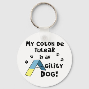 Coton de Tulear Agility Dog Keychain