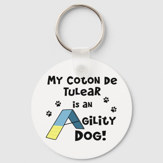 Coton de Tulear Agility Dog Keychain (Front)