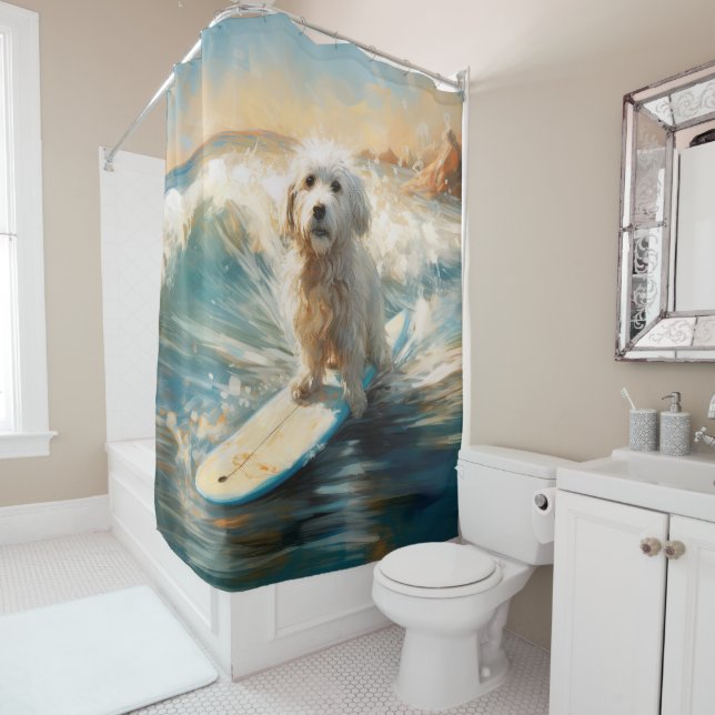 Coton De Tulear Beach Surfing Painting (In Situ)
