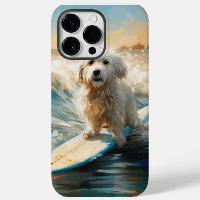 Coton De Tulear Beach Surfing Painting Case-Mate iPhone Case (Back)