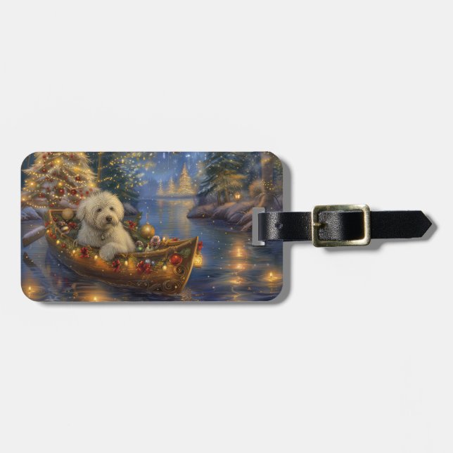 Coton De Tulear Christmas Festive Voyage  Luggage Tag (Front Horizontal)